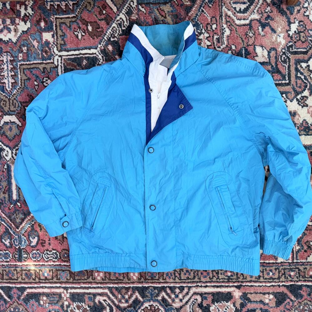 Vintage London Fog Women's XL Windbreaker - Oversized 90s Colorblock Jacket